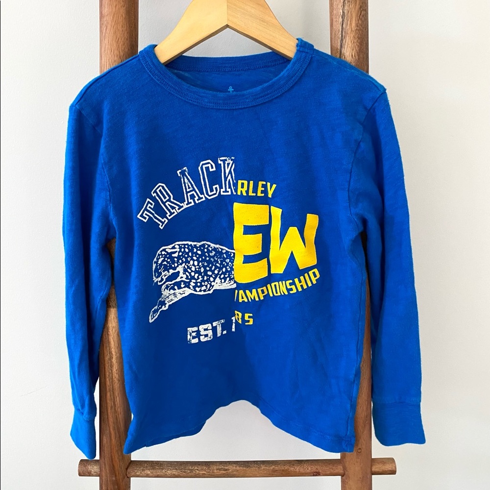 Crewcuts Boys Blue Track Tiger Tee 4-5